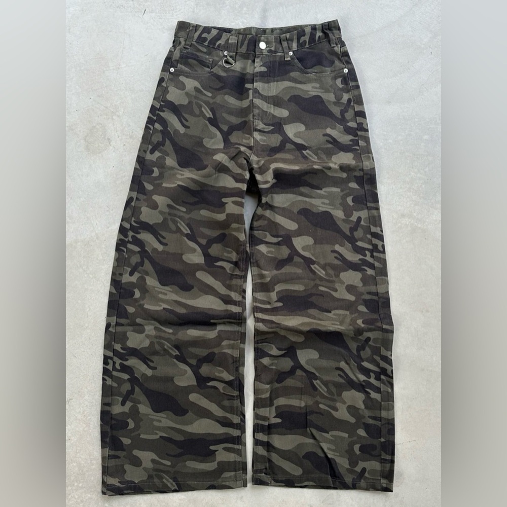 STARRED Camouflage Pants Men’s Size L | 100% Cotton | Straight Leg Camo New